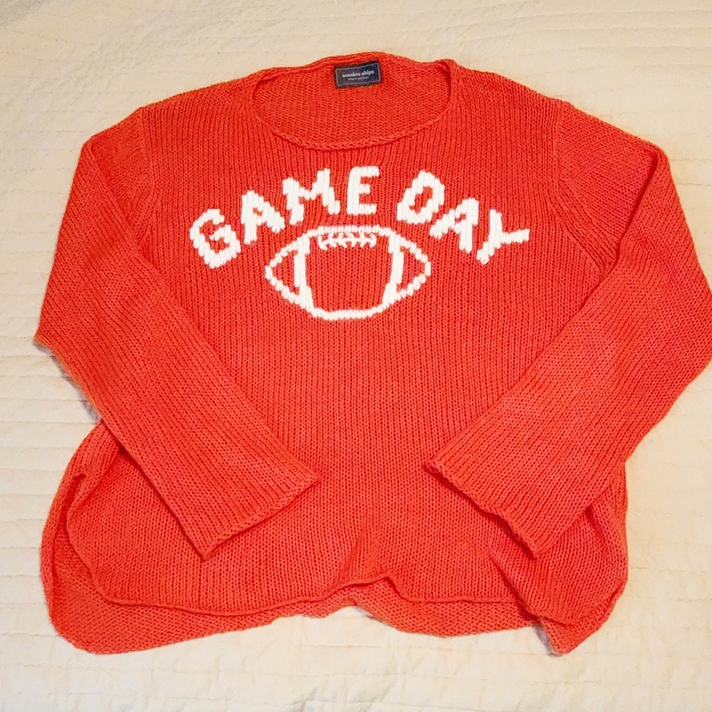 Wooden Ships Game Day Football Sweater Paola Buendia Orange size XL